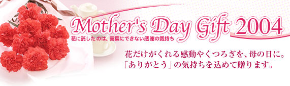 Mother's Day Gift 2004�@�Ԃ���������銴���₭�났���A��̓��ɁB�u���肪�Ƃ��v�̋C���������߂đ���܂��B